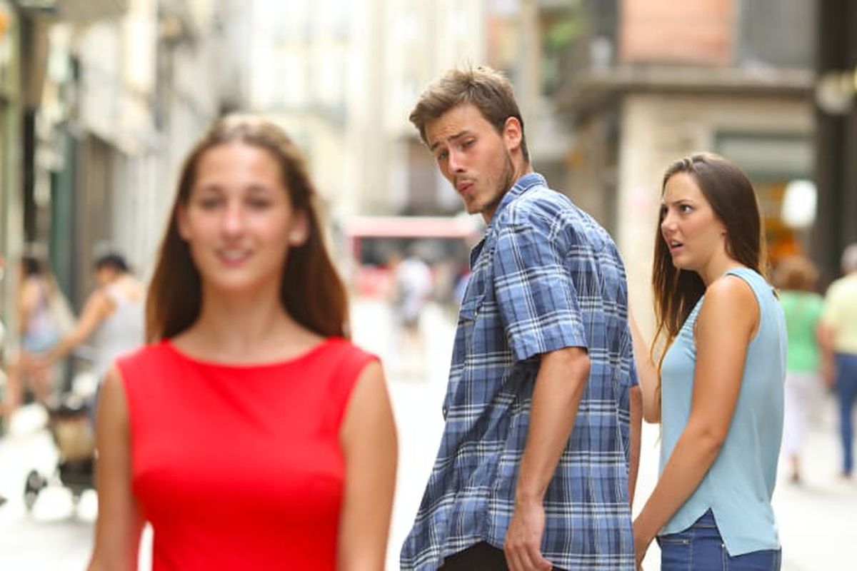 Distracted Boyfriend meme about Adina Eden