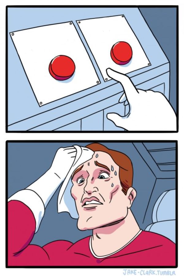 Two Buttons meme about Adina Eden